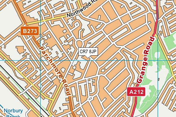 CR7 8JP map - OS VectorMap District (Ordnance Survey)