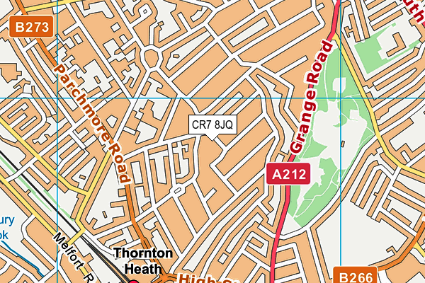 CR7 8JQ map - OS VectorMap District (Ordnance Survey)