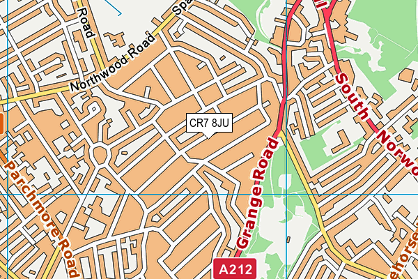 CR7 8JU map - OS VectorMap District (Ordnance Survey)