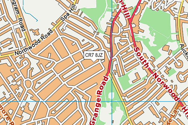CR7 8JZ map - OS VectorMap District (Ordnance Survey)