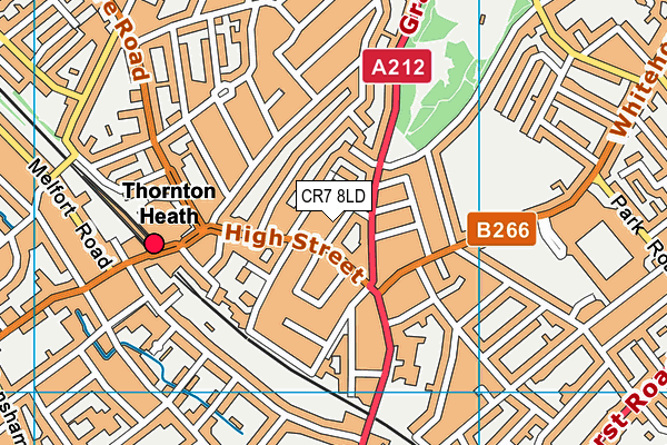 CR7 8LD map - OS VectorMap District (Ordnance Survey)