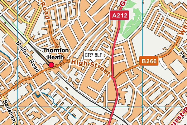 Thornton Heath Leisure Centre map (CR7 8LF) - OS VectorMap District (Ordnance Survey)