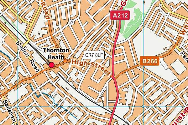 CR7 8LF map - OS VectorMap District (Ordnance Survey)