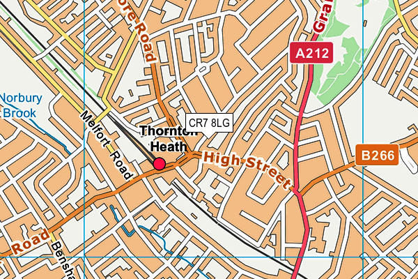 CR7 8LG map - OS VectorMap District (Ordnance Survey)