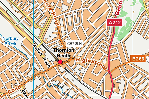 CR7 8LH map - OS VectorMap District (Ordnance Survey)