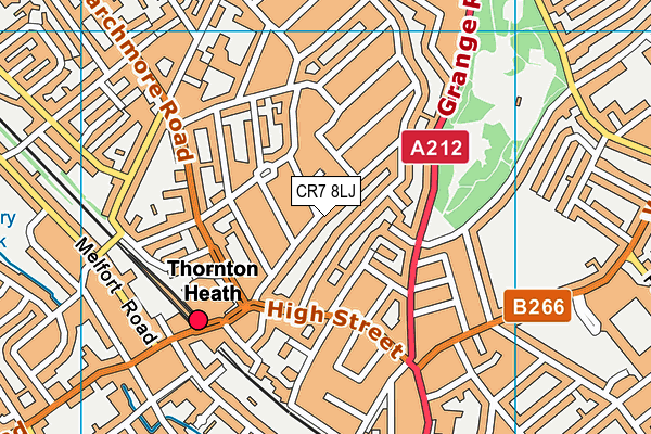 CR7 8LJ map - OS VectorMap District (Ordnance Survey)