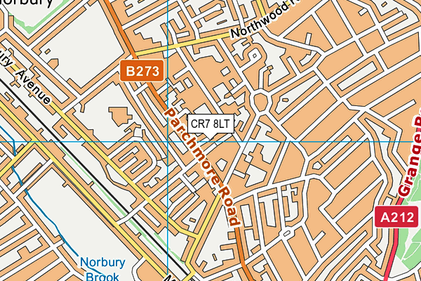 CR7 8LT map - OS VectorMap District (Ordnance Survey)