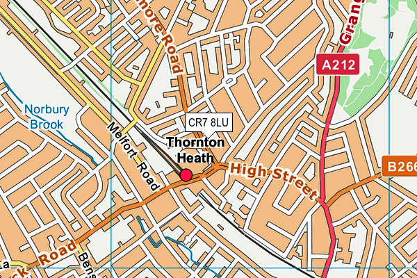 CR7 8LU map - OS VectorMap District (Ordnance Survey)