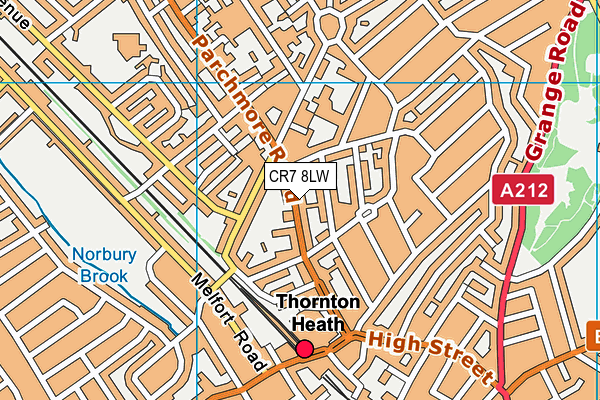 CR7 8LW map - OS VectorMap District (Ordnance Survey)