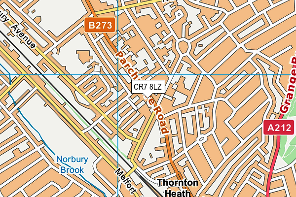 CR7 8LZ map - OS VectorMap District (Ordnance Survey)