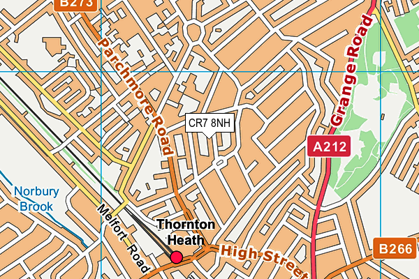 CR7 8NH map - OS VectorMap District (Ordnance Survey)