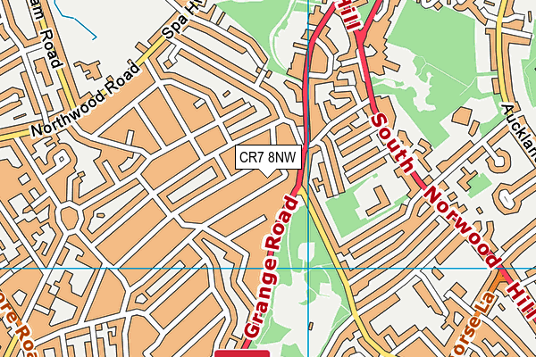 CR7 8NW map - OS VectorMap District (Ordnance Survey)
