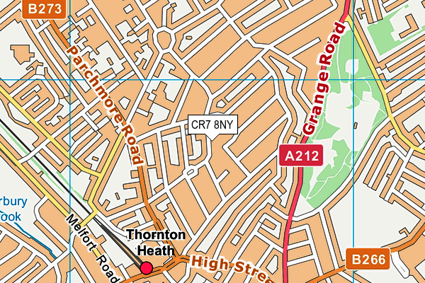 CR7 8NY map - OS VectorMap District (Ordnance Survey)