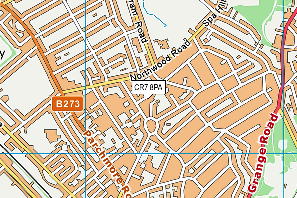 CR7 8PA map - OS VectorMap District (Ordnance Survey)