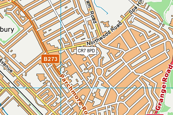 CR7 8PD map - OS VectorMap District (Ordnance Survey)