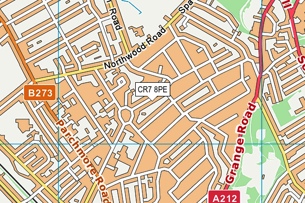 CR7 8PE map - OS VectorMap District (Ordnance Survey)