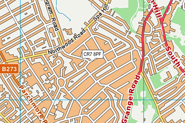 CR7 8PF map - OS VectorMap District (Ordnance Survey)
