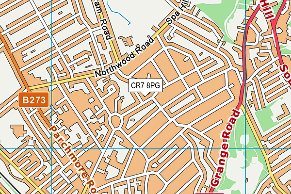 CR7 8PG map - OS VectorMap District (Ordnance Survey)