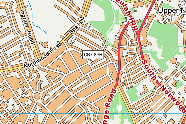 CR7 8PH map - OS VectorMap District (Ordnance Survey)