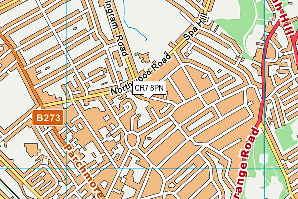 CR7 8PN map - OS VectorMap District (Ordnance Survey)