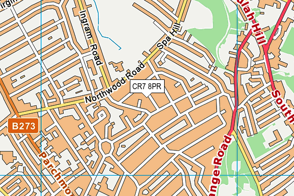 CR7 8PR map - OS VectorMap District (Ordnance Survey)