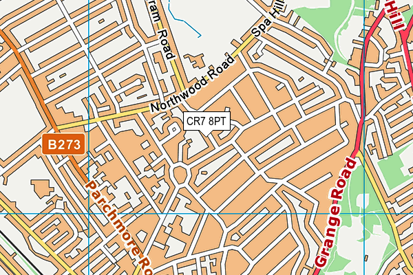 CR7 8PT map - OS VectorMap District (Ordnance Survey)