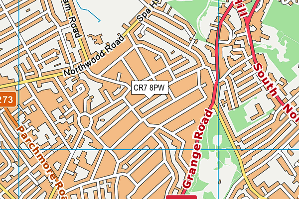 CR7 8PW map - OS VectorMap District (Ordnance Survey)