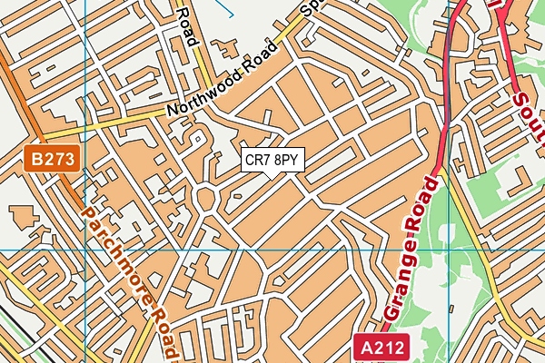 CR7 8PY map - OS VectorMap District (Ordnance Survey)