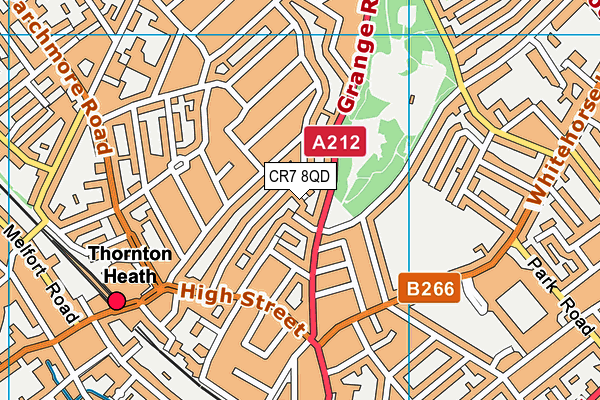 CR7 8QD map - OS VectorMap District (Ordnance Survey)