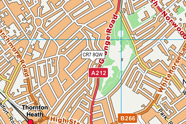 CR7 8QW map - OS VectorMap District (Ordnance Survey)