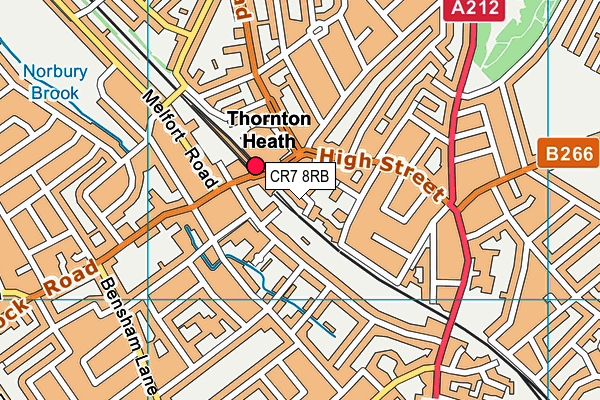 CR7 8RB map - OS VectorMap District (Ordnance Survey)