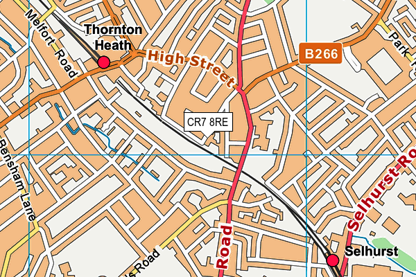 CR7 8RE map - OS VectorMap District (Ordnance Survey)