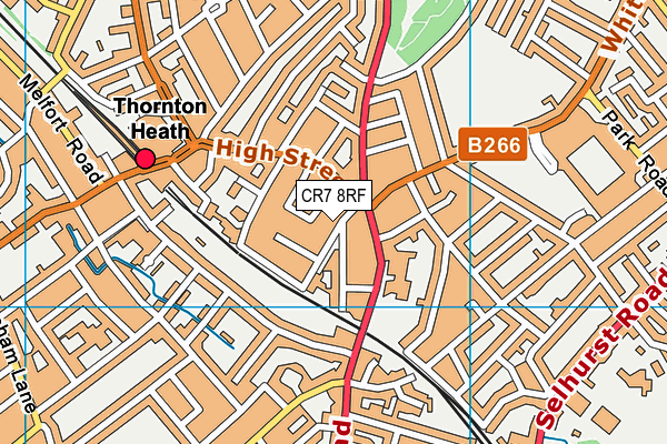 CR7 8RF map - OS VectorMap District (Ordnance Survey)