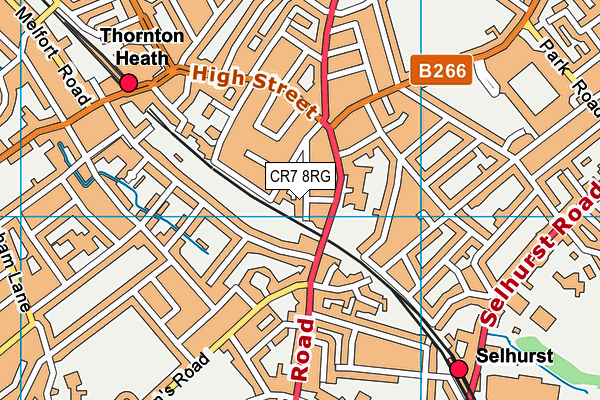 CR7 8RG map - OS VectorMap District (Ordnance Survey)