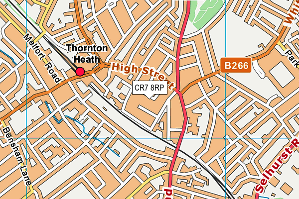 CR7 8RP map - OS VectorMap District (Ordnance Survey)