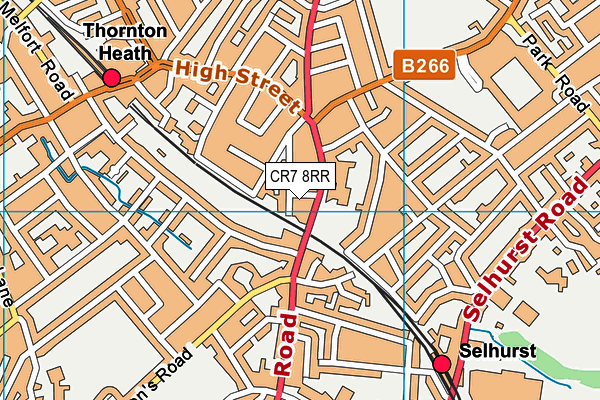 CR7 8RR map - OS VectorMap District (Ordnance Survey)