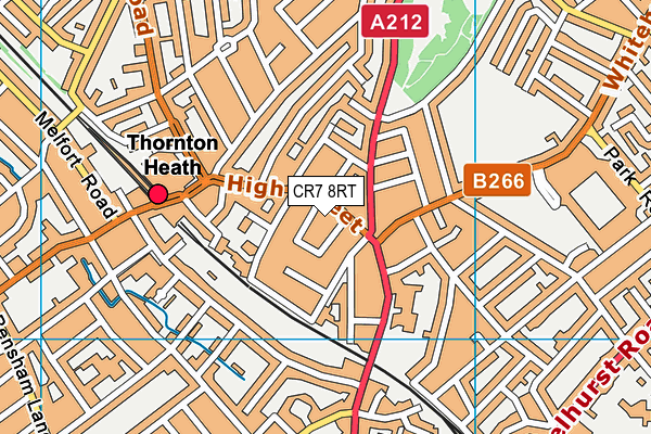 CR7 8RT map - OS VectorMap District (Ordnance Survey)