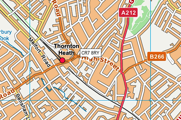 CR7 8RY map - OS VectorMap District (Ordnance Survey)