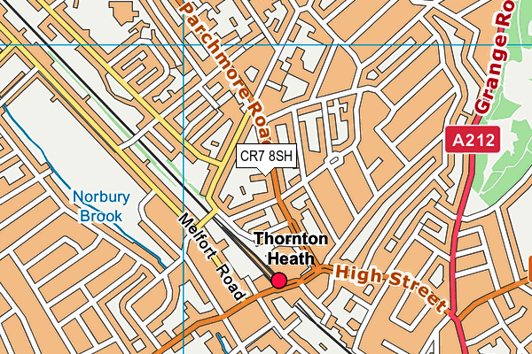 CR7 8SH map - OS VectorMap District (Ordnance Survey)