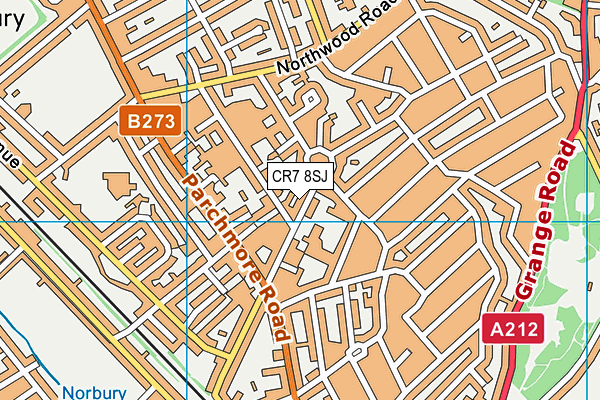 CR7 8SJ map - OS VectorMap District (Ordnance Survey)