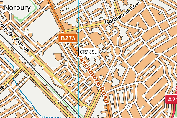 CR7 8SL map - OS VectorMap District (Ordnance Survey)