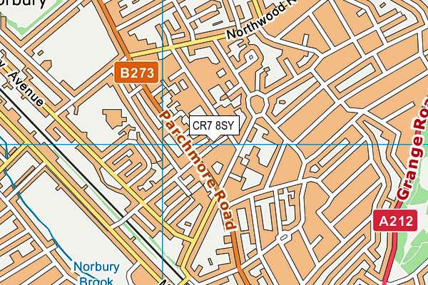 CR7 8SY map - OS VectorMap District (Ordnance Survey)