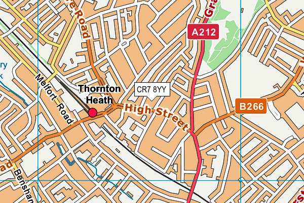 CR7 8YY map - OS VectorMap District (Ordnance Survey)