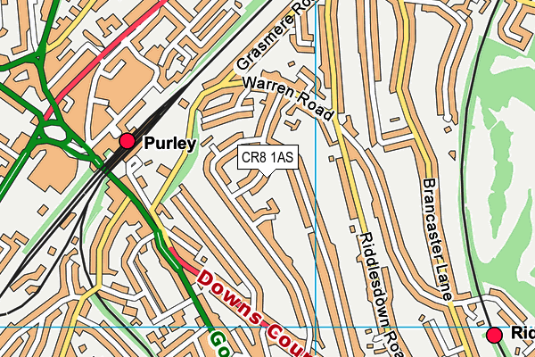 CR8 1AS map - OS VectorMap District (Ordnance Survey)