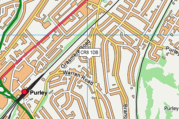 CR8 1DB map - OS VectorMap District (Ordnance Survey)