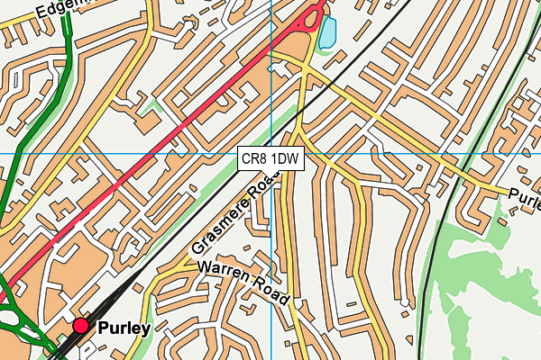 CR8 1DW map - OS VectorMap District (Ordnance Survey)