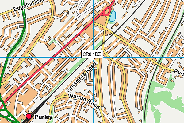 CR8 1DZ map - OS VectorMap District (Ordnance Survey)