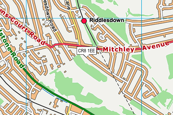 CR8 1EE map - OS VectorMap District (Ordnance Survey)