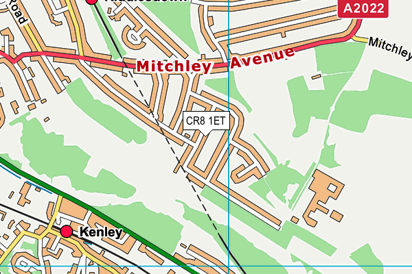 CR8 1ET map - OS VectorMap District (Ordnance Survey)