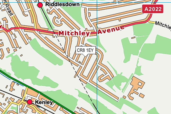 CR8 1EY map - OS VectorMap District (Ordnance Survey)